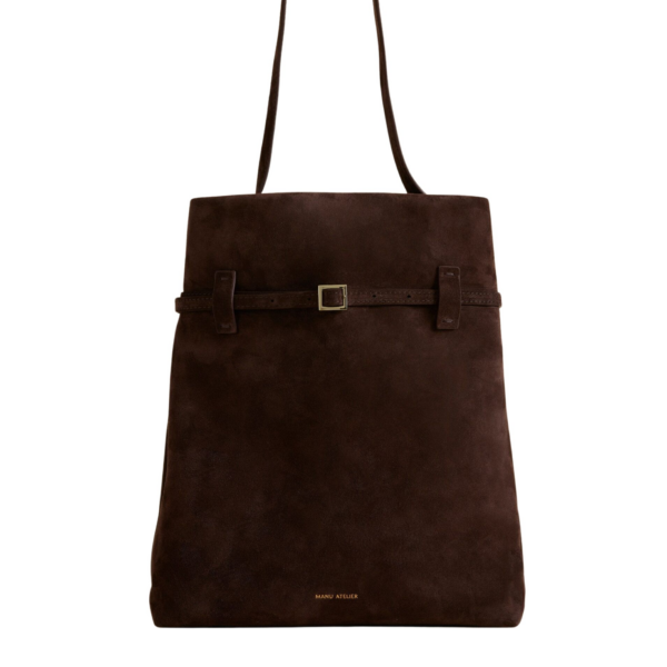 Manu Atelier Tote du Jour Deep Brown Suede luxury Bags from Coveti Marketplace