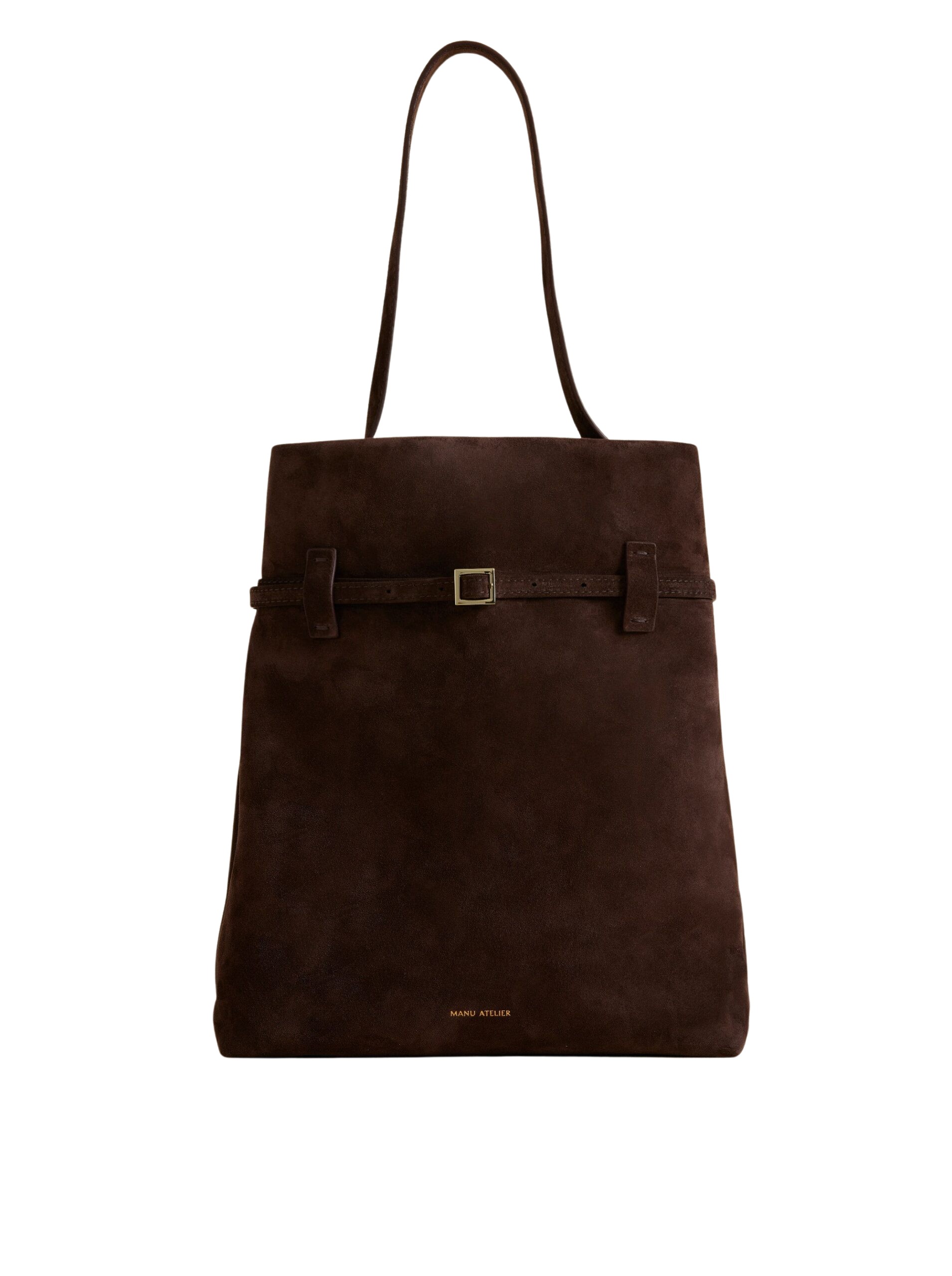 Manu Atelier Tote du Jour Deep Brown Suede luxury Bags from Coveti Marketplace