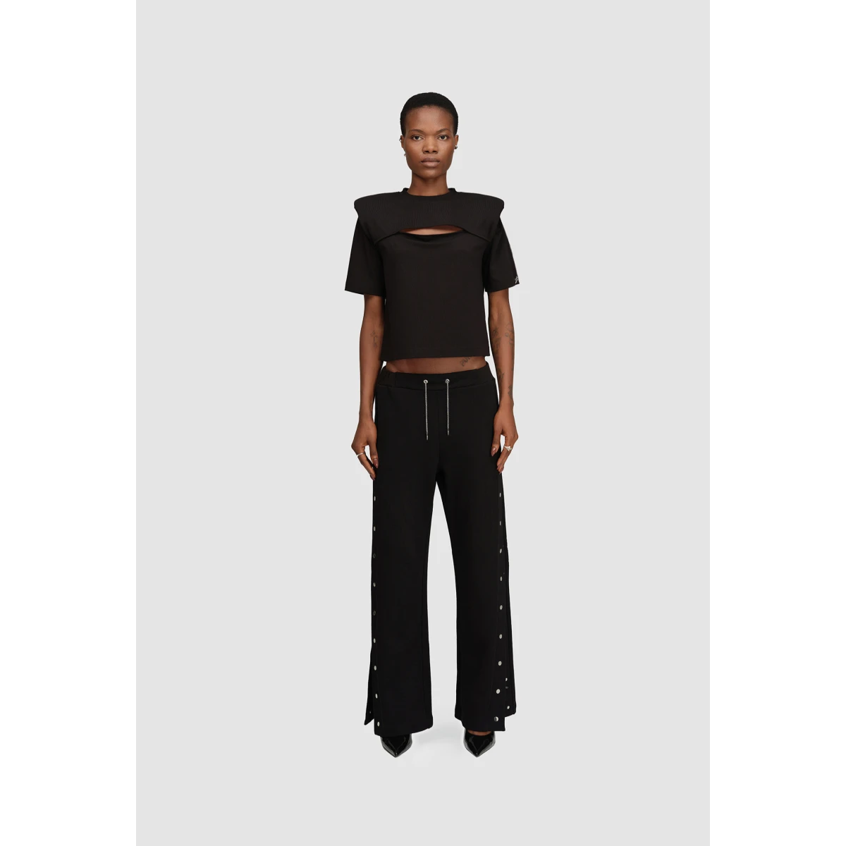 Popper Trackpants Black