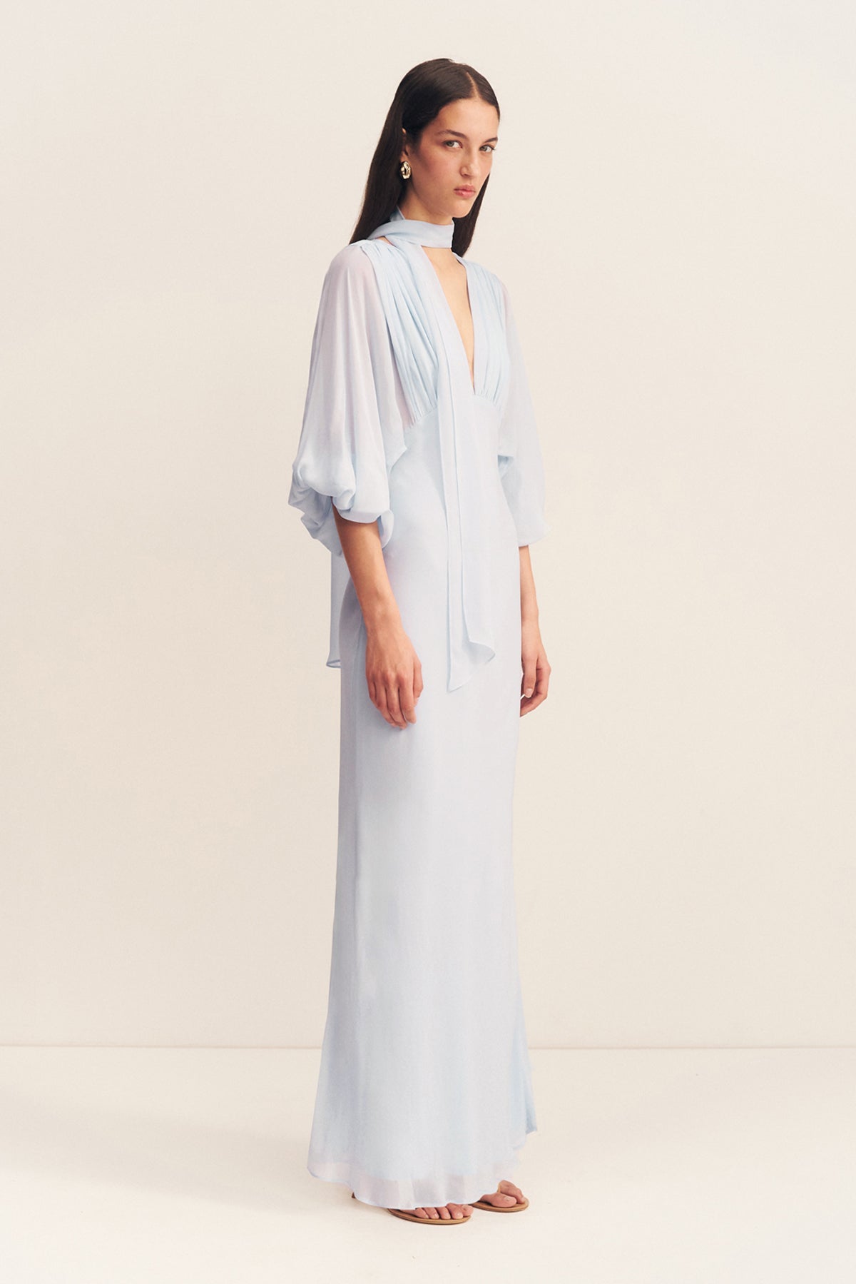Little Mistress - Robe longue à col bénitier en tulle