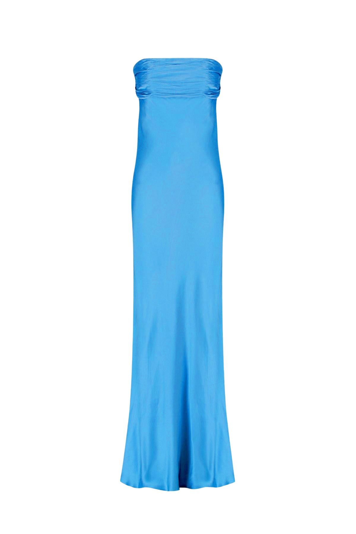 Shona Joy Nora Strapless Ruched Bodice Maxi Dress – Aqua