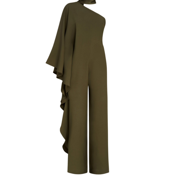 Green Feather Jumpsuit luxury Clothing from Coveti Marketplace