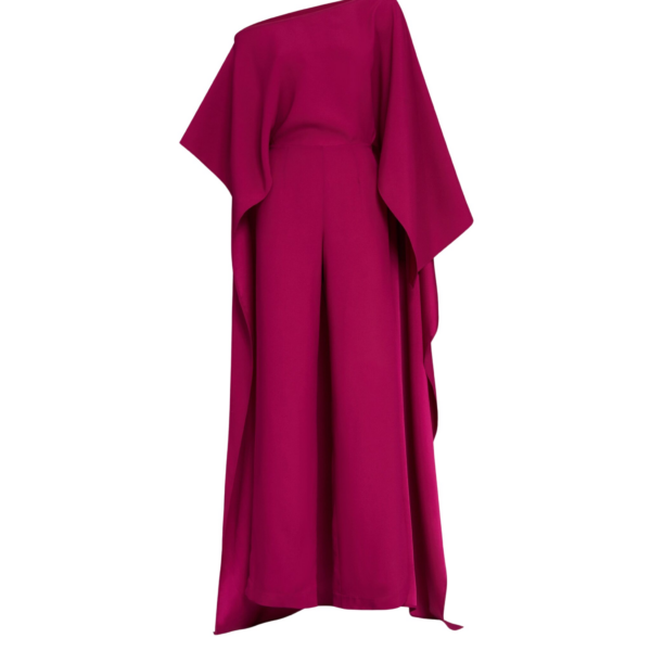 Purple Feather Jumpsuit luxury Clothing from Coveti Marketplace