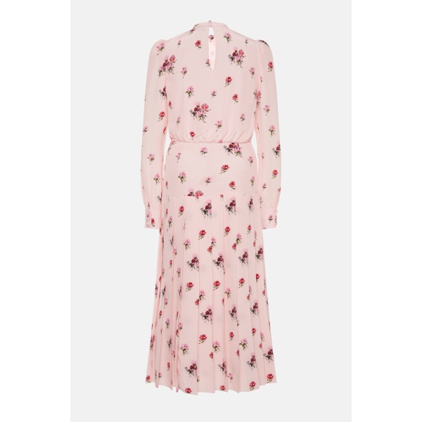 Rose Print Pleated Dress