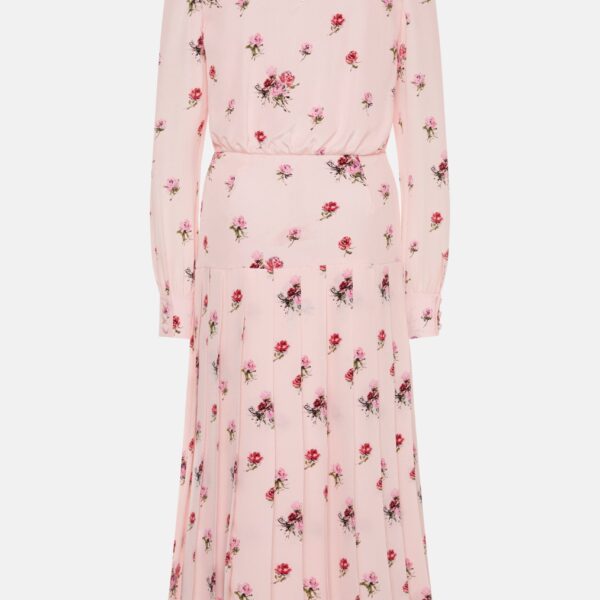 Rose Print Pleated Dress