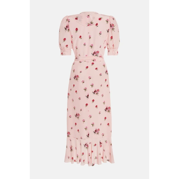 Rose Print Wrap Dress