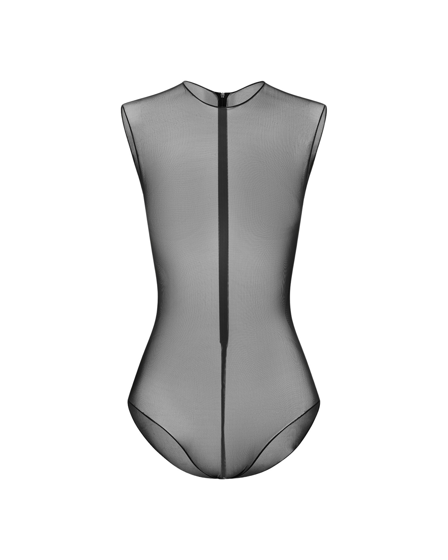 Alex Perry Crew Bodysuit in Fine Mesh