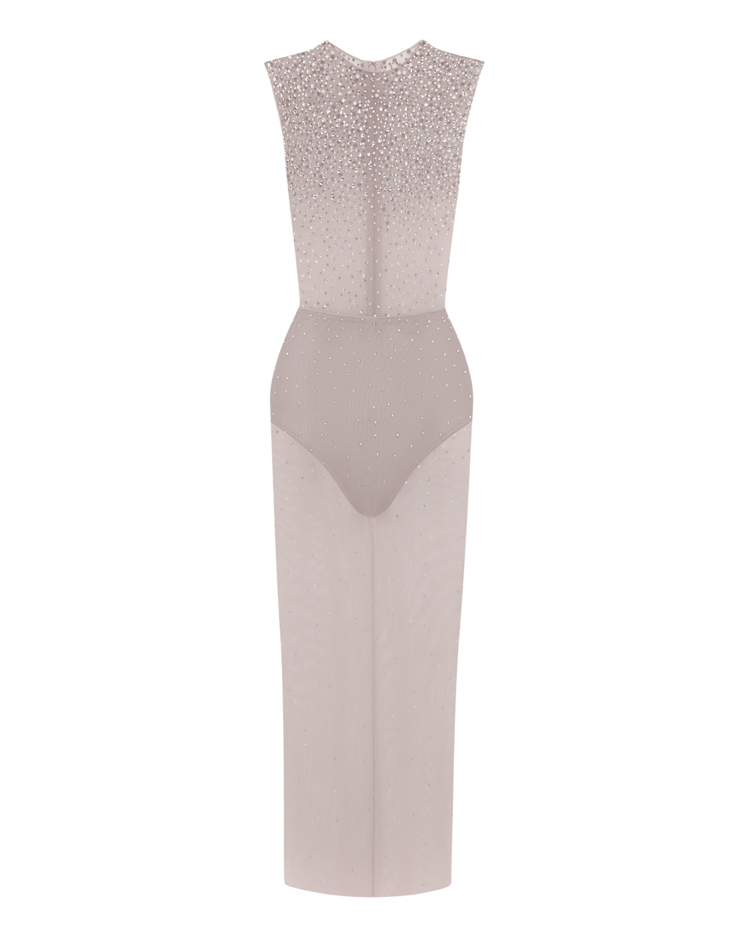 Alex Perry Crew Column in Crystal Mesh Dress