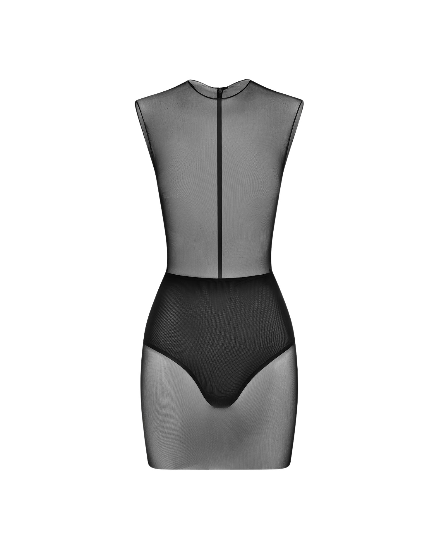 Alex Perry Crew Mini Dress in Fine Mesh