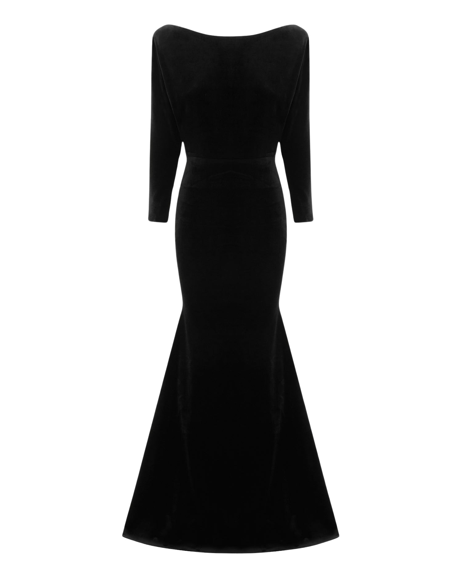 Alex Perry Long Sleeve Open Back Gown in Velvet