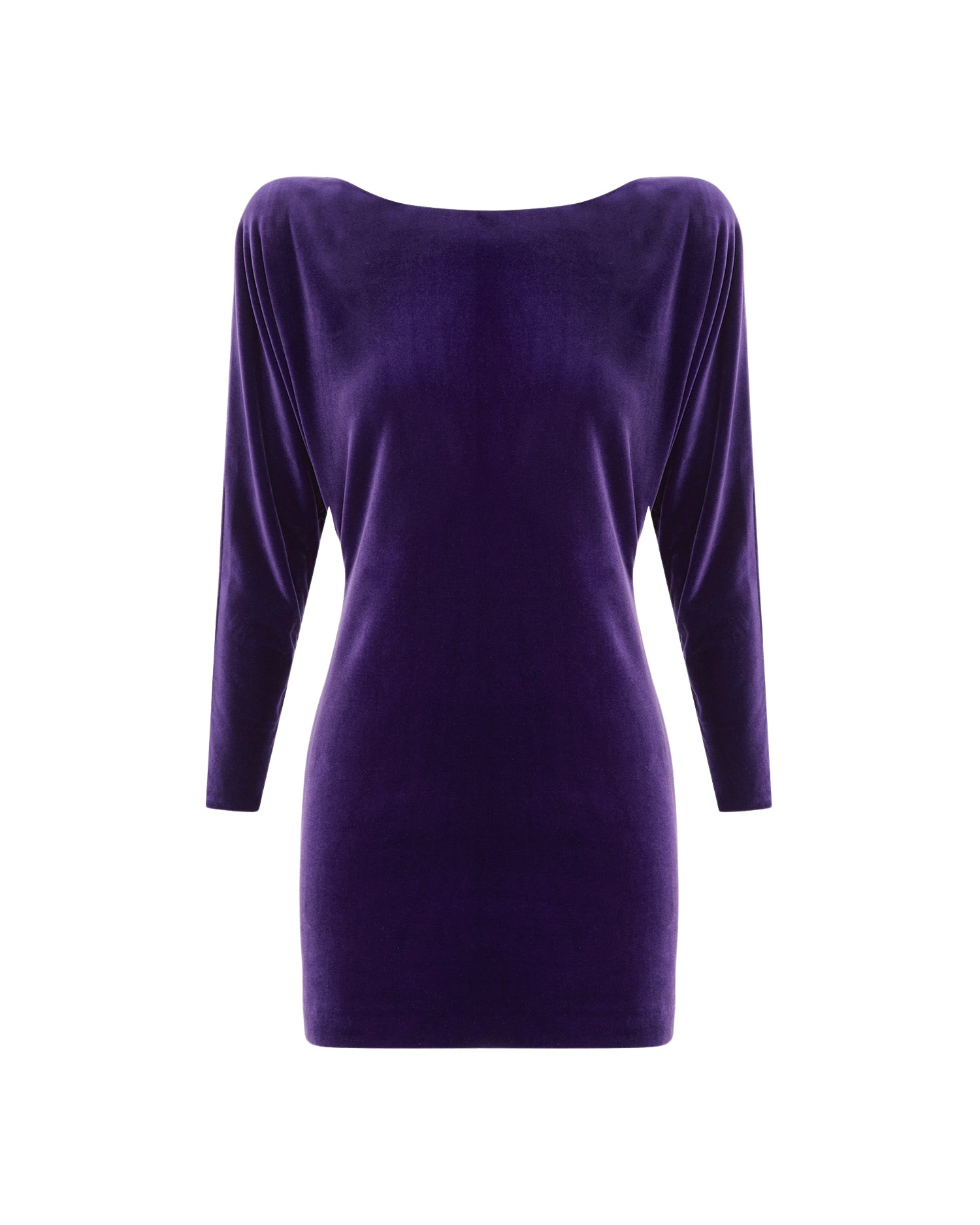 Alex Perry Long Sleeve Open Back Mini Dress in Velvet