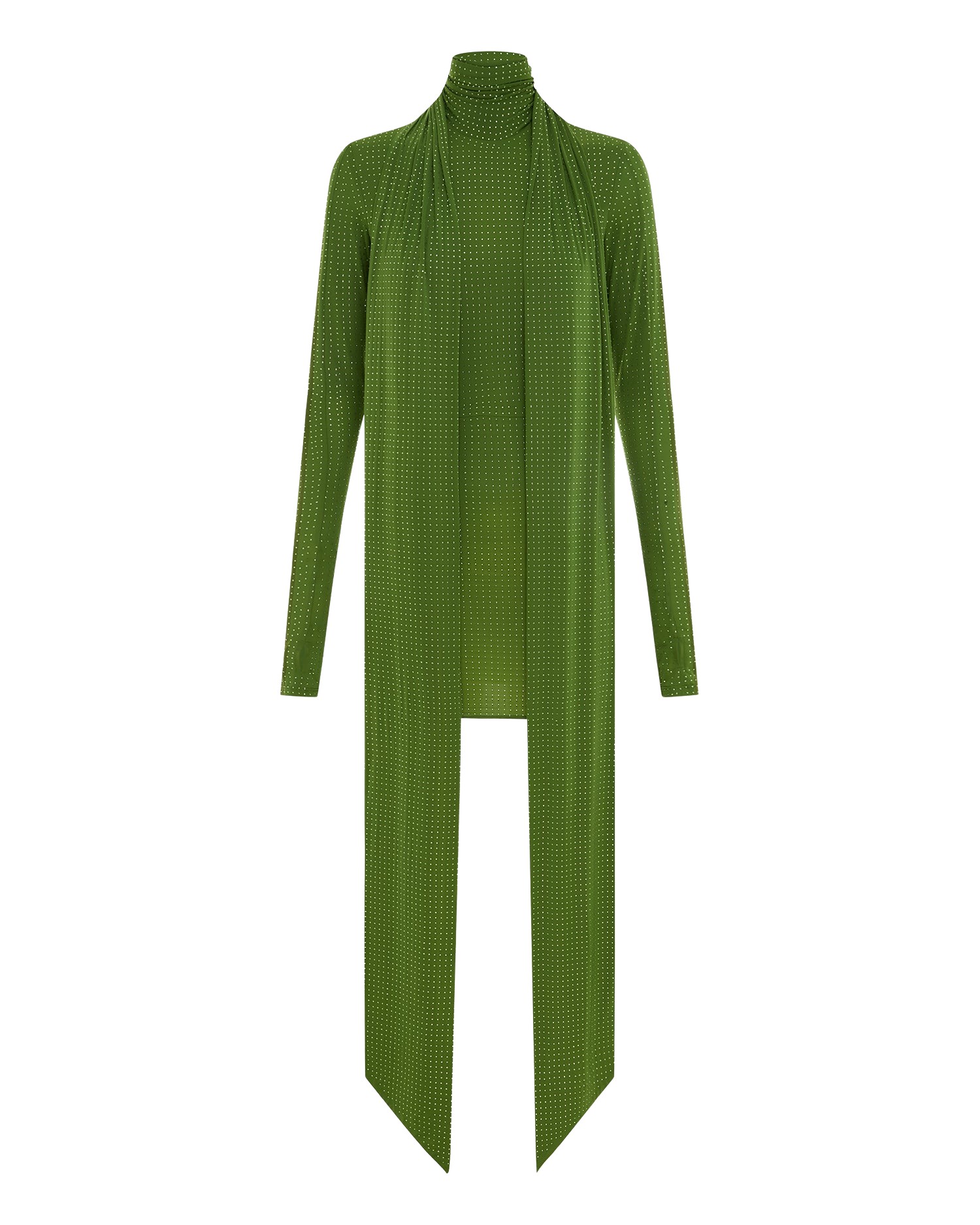 Alex Perry Long Sleeve Scarf Mini Dress in Crystal Jersey