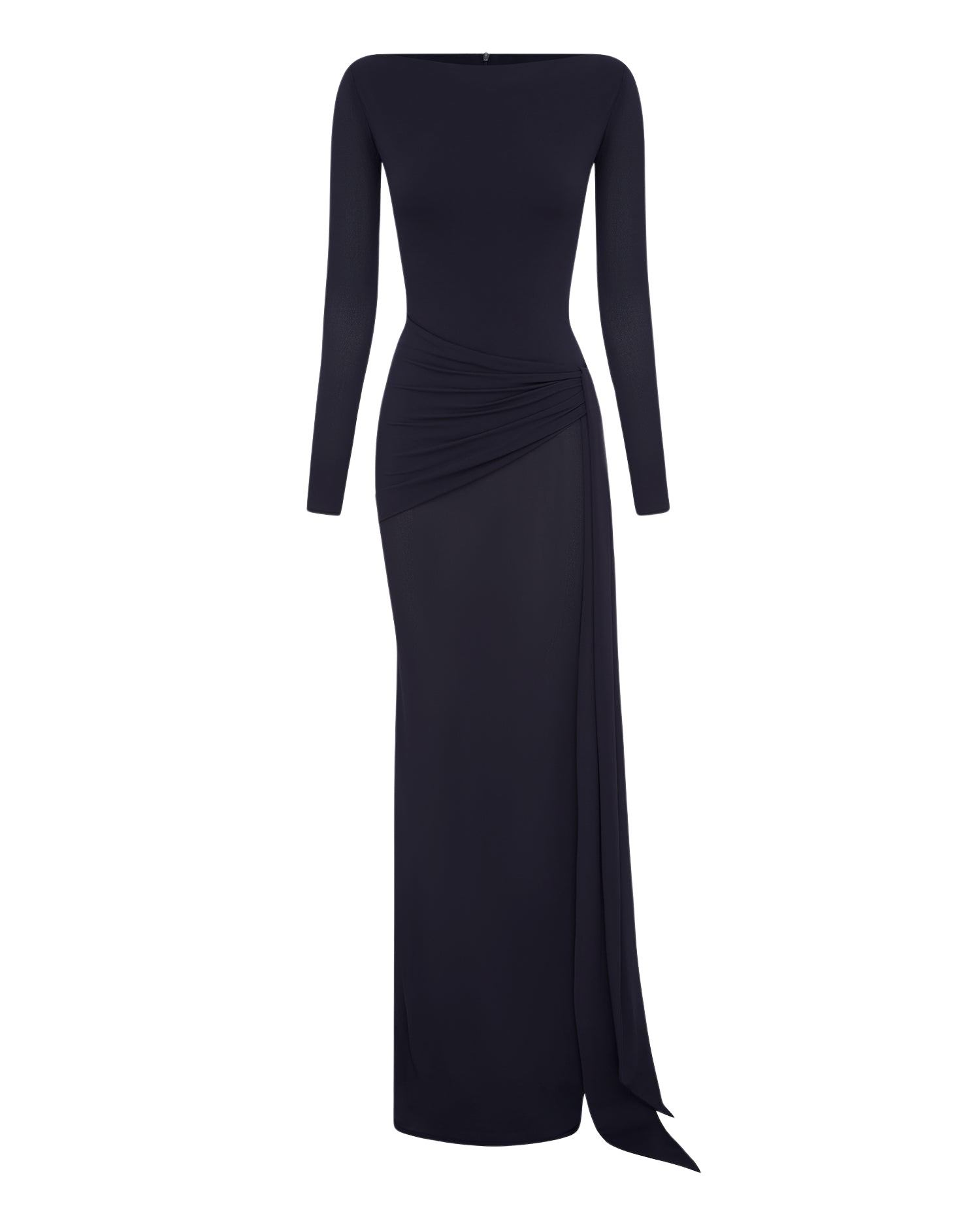 Alex Perry Long Sleeve Twist Column in Crepe Jersey Maxi Dress