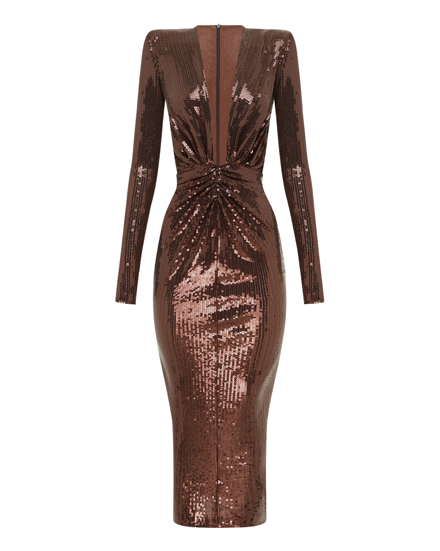 Alex Perry Long Sleeve V Dress in Sequin