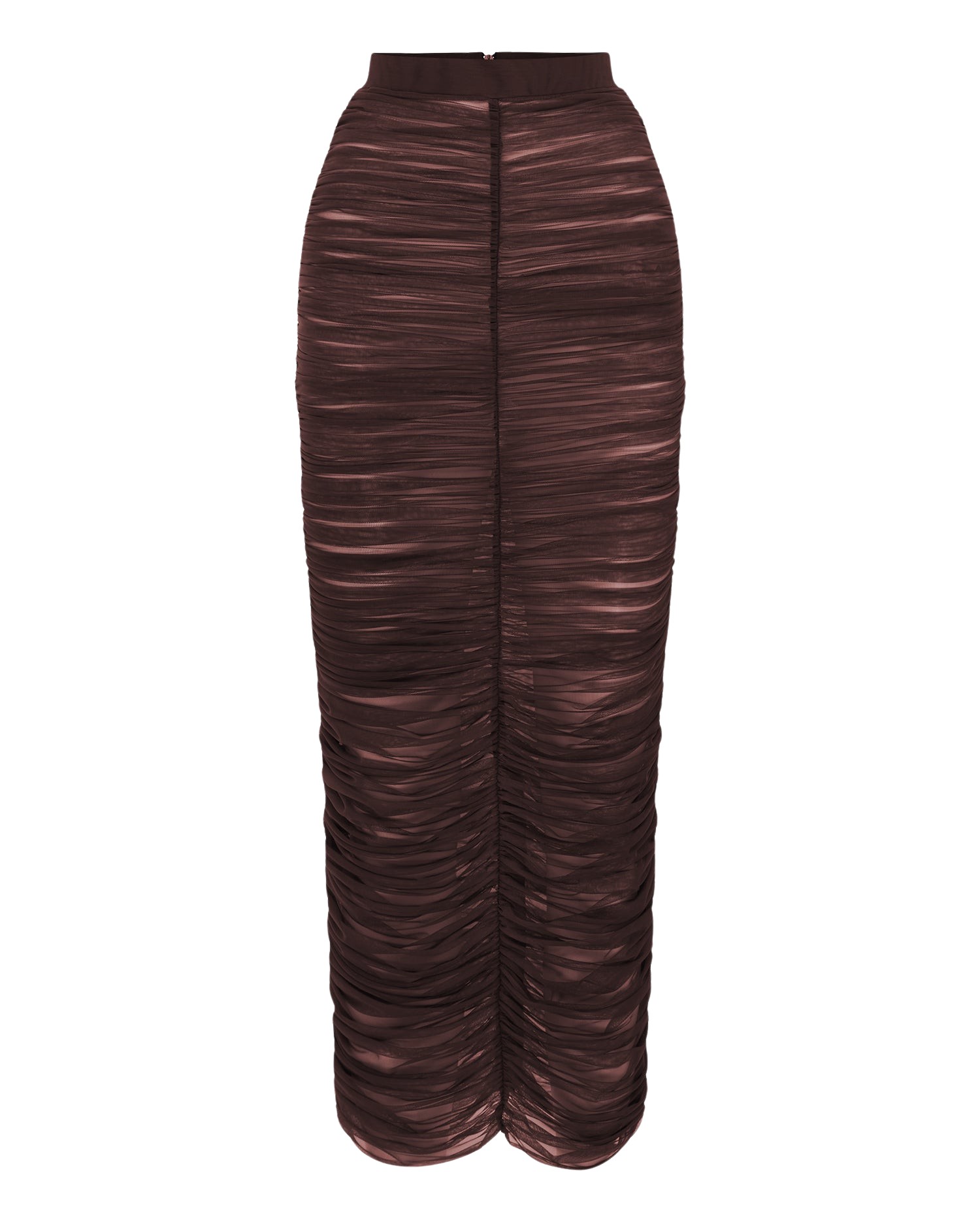 Alex Perry Ruched Skirt in Fine Mesh