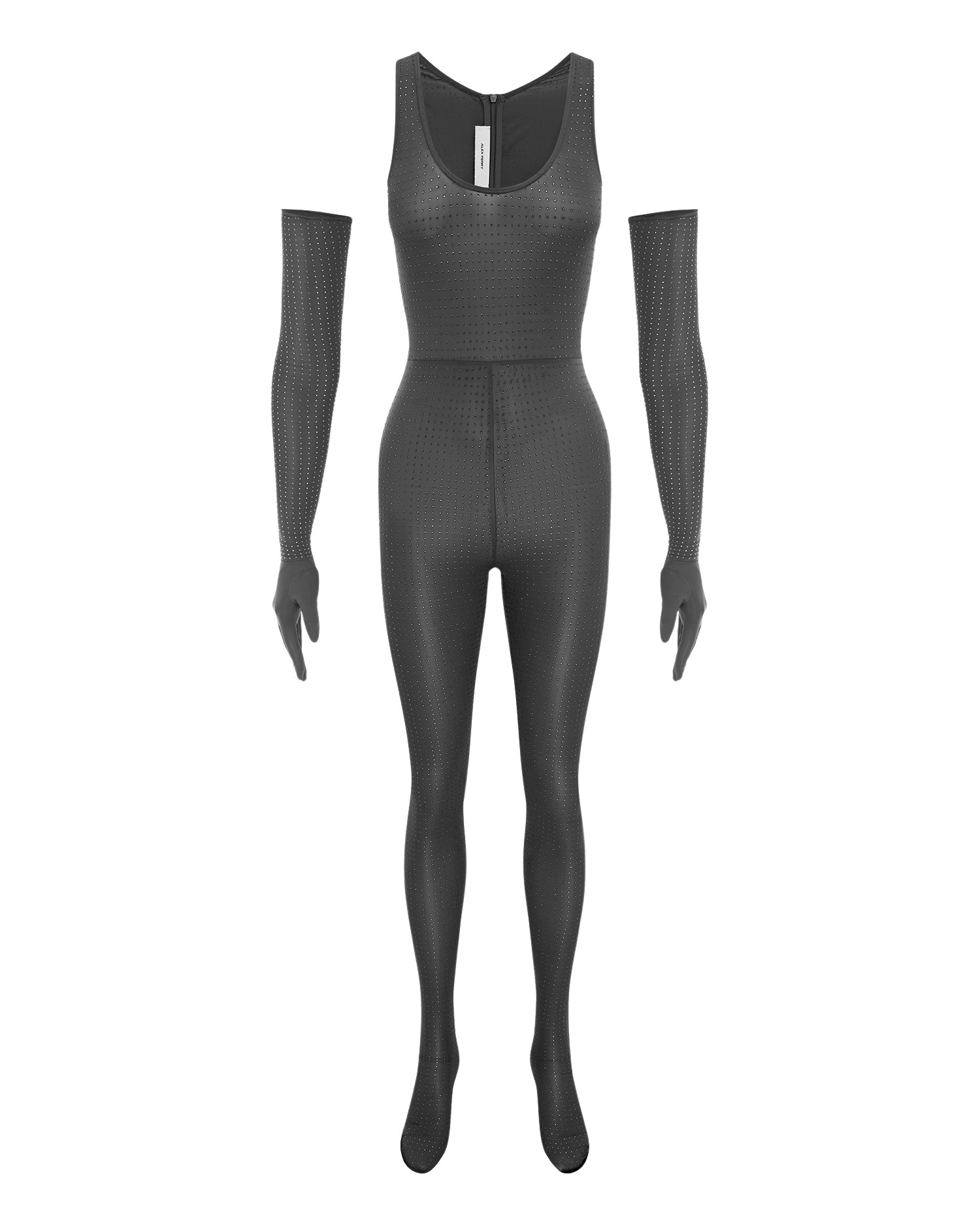 Alex Perry Singlet Catsuit in Crystal Jersey Top
