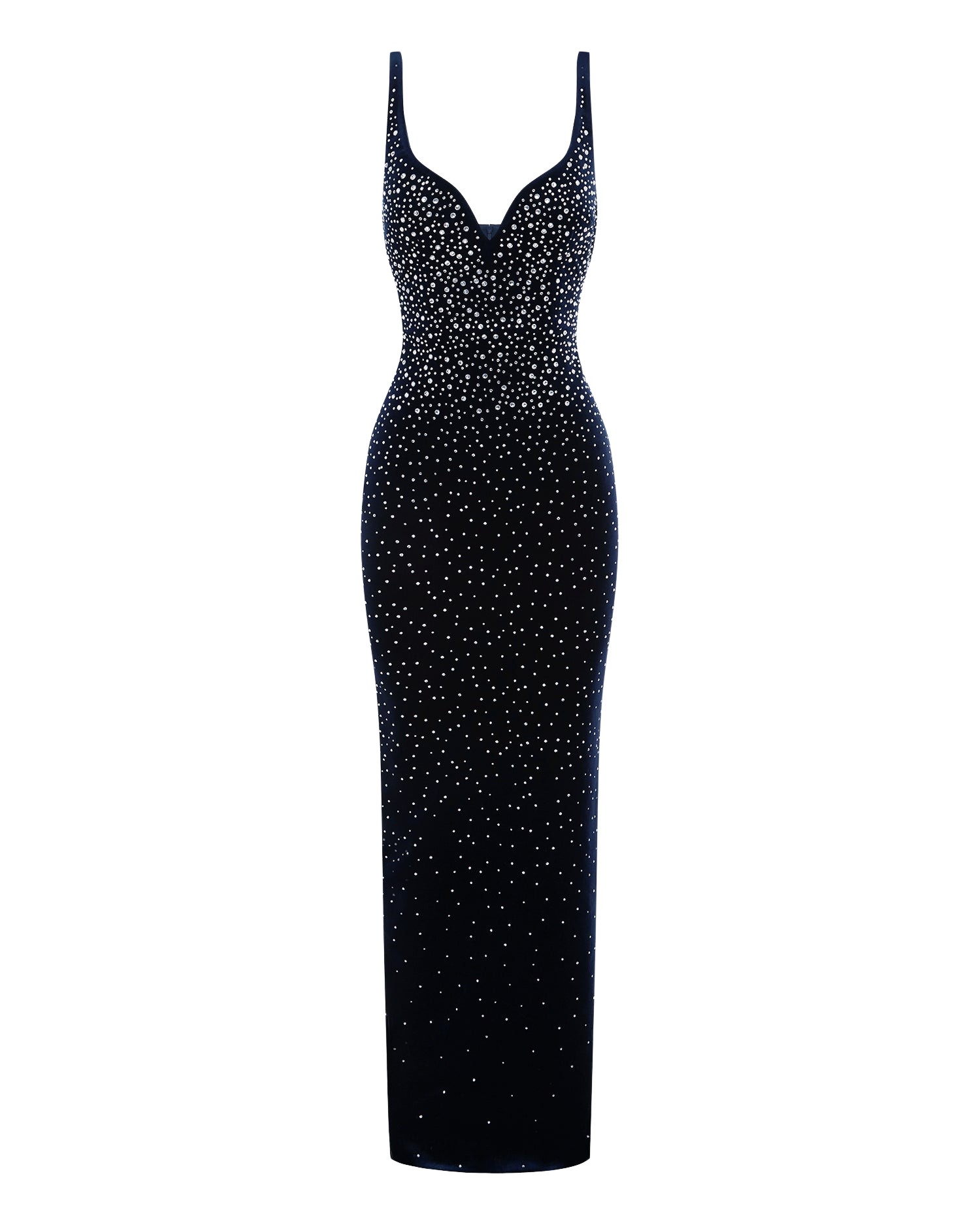Alex Perry Singlet Sweetheart Column in Crystal Velvet Maxi Dress