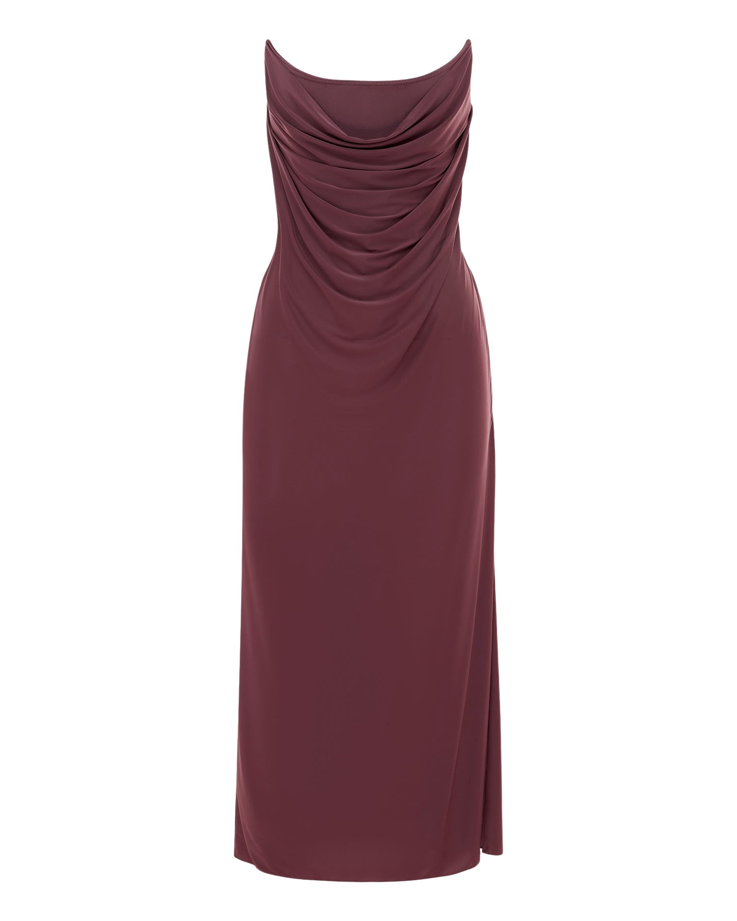 Alex Perry Strapless Corset Drape Dress in Jersey
