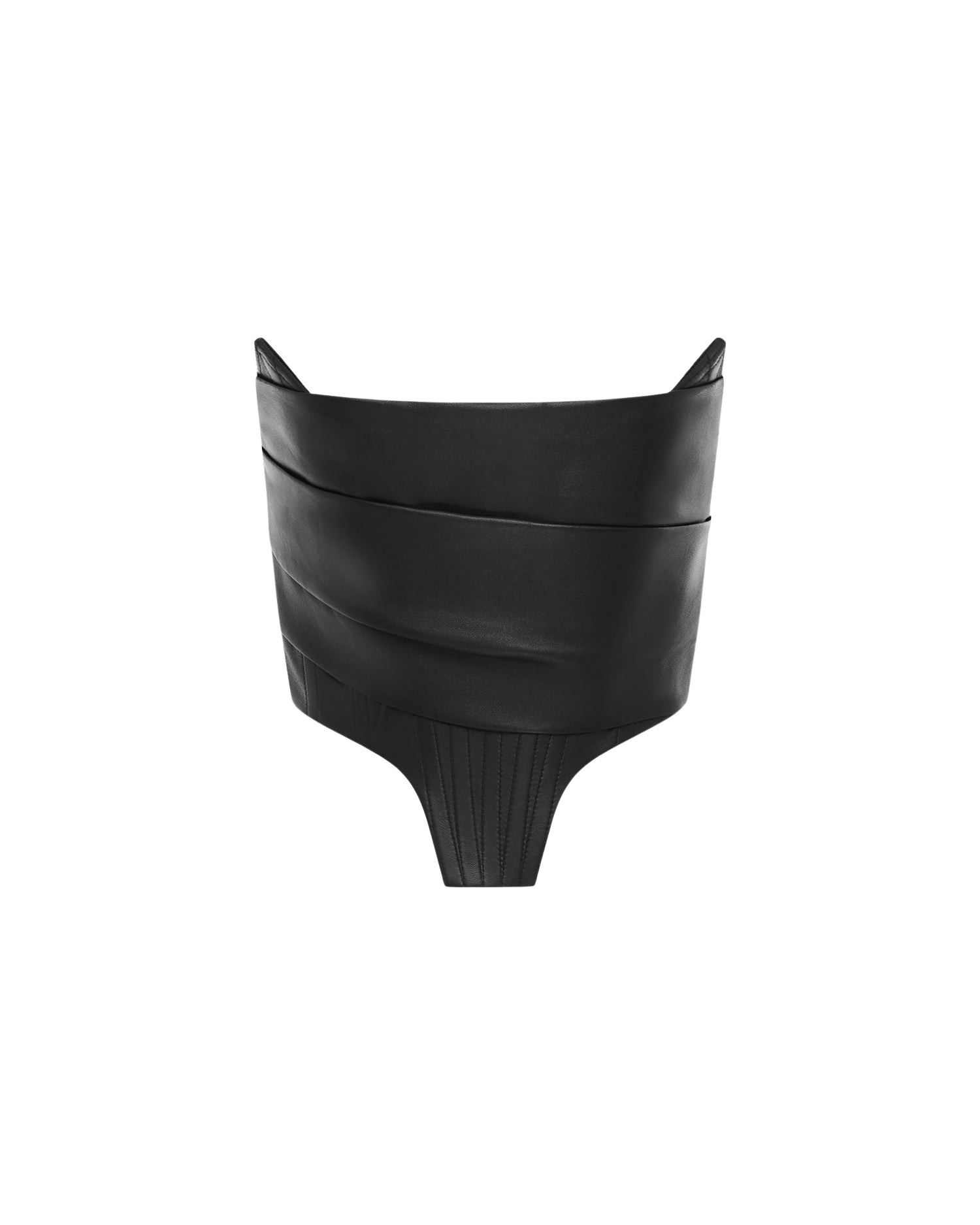 Alex Perry Strapless Corset Top in Leather