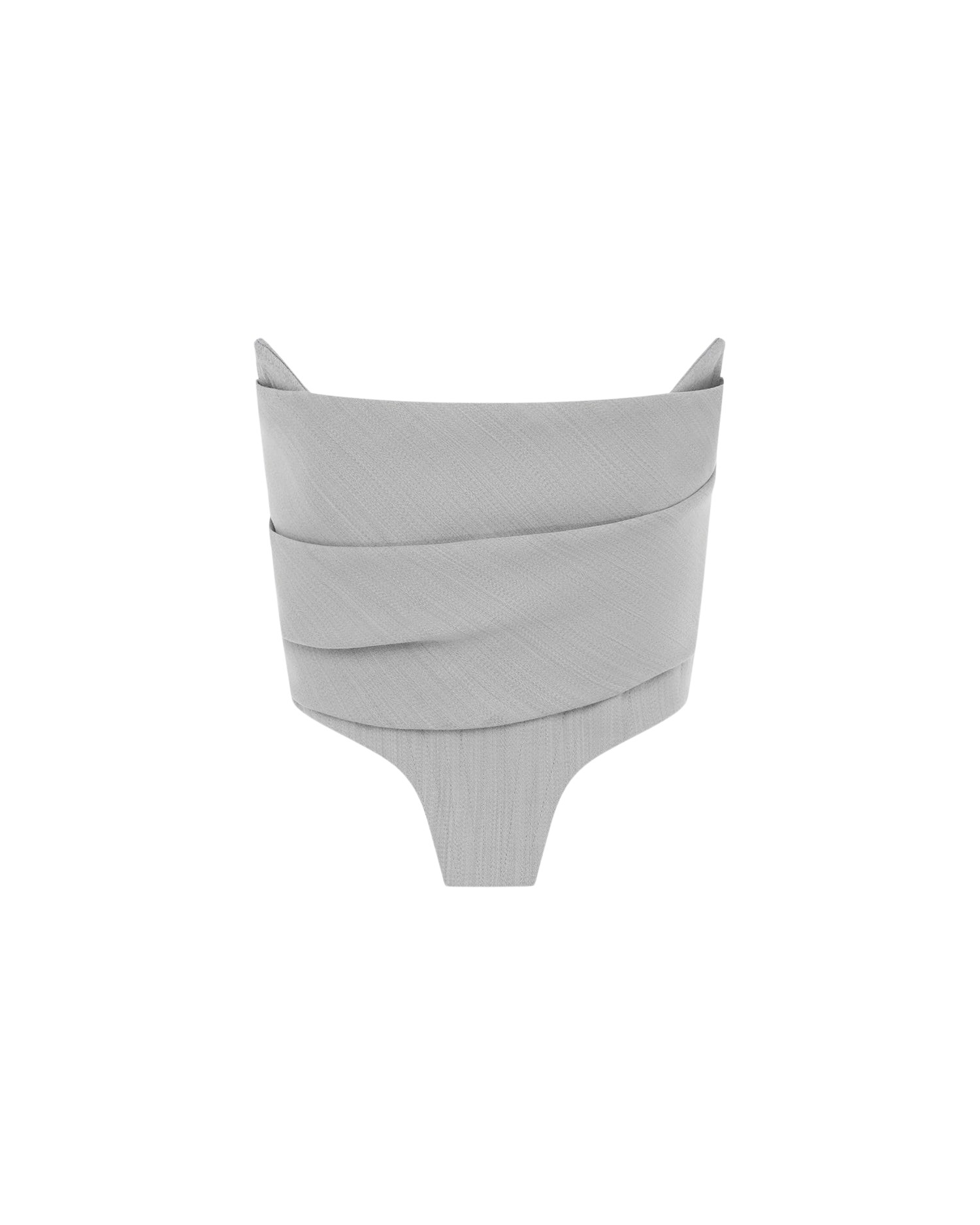 Alex Perry Strapless Corset Top in Wool Suiting