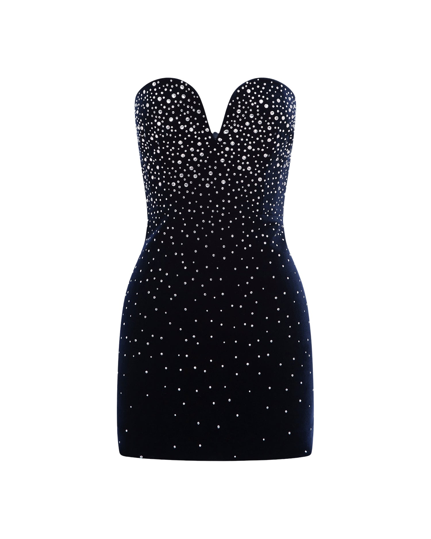 Alex Perry Strapless Sweetheart Mini Dress in Crystal Velvet