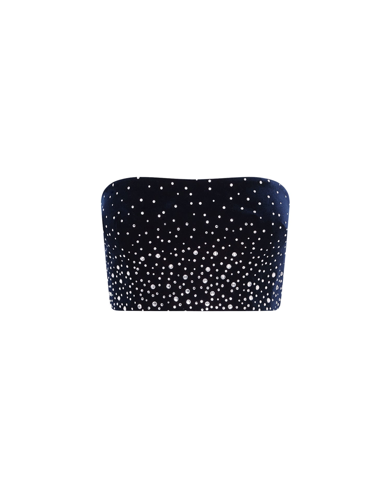 Alex Perry Strapless Top in Crystal Velvet