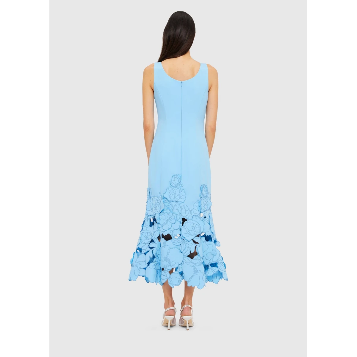 Emily Appliqué Midi Dress - Cornflower Blue