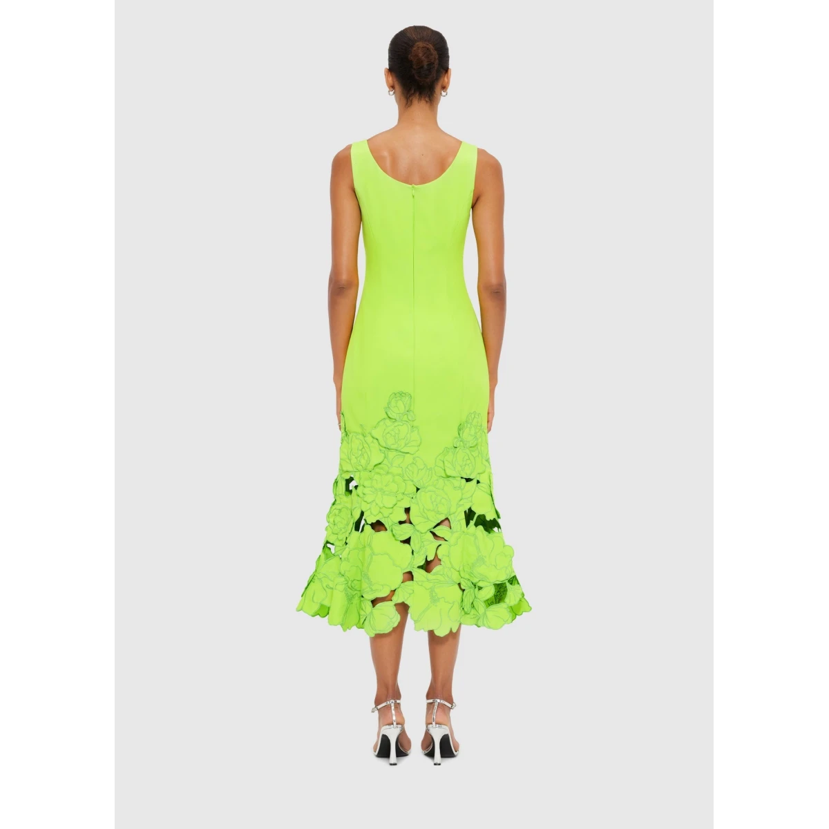 Emily Appliqué Midi Dress - Lime