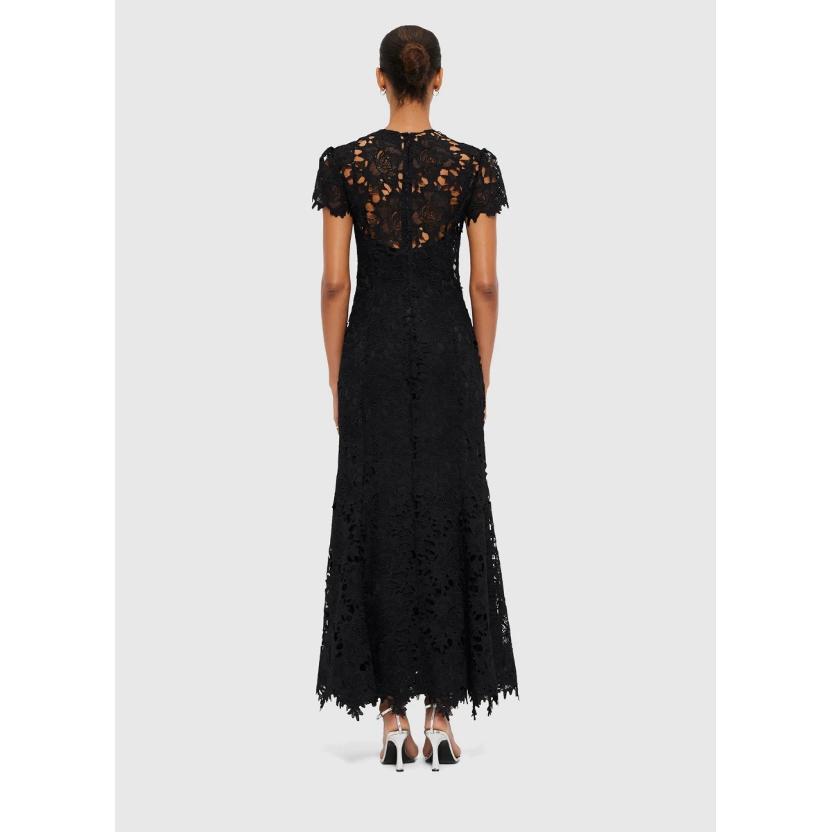 Monique Embroidered Lace Maxi Dress - Ebony