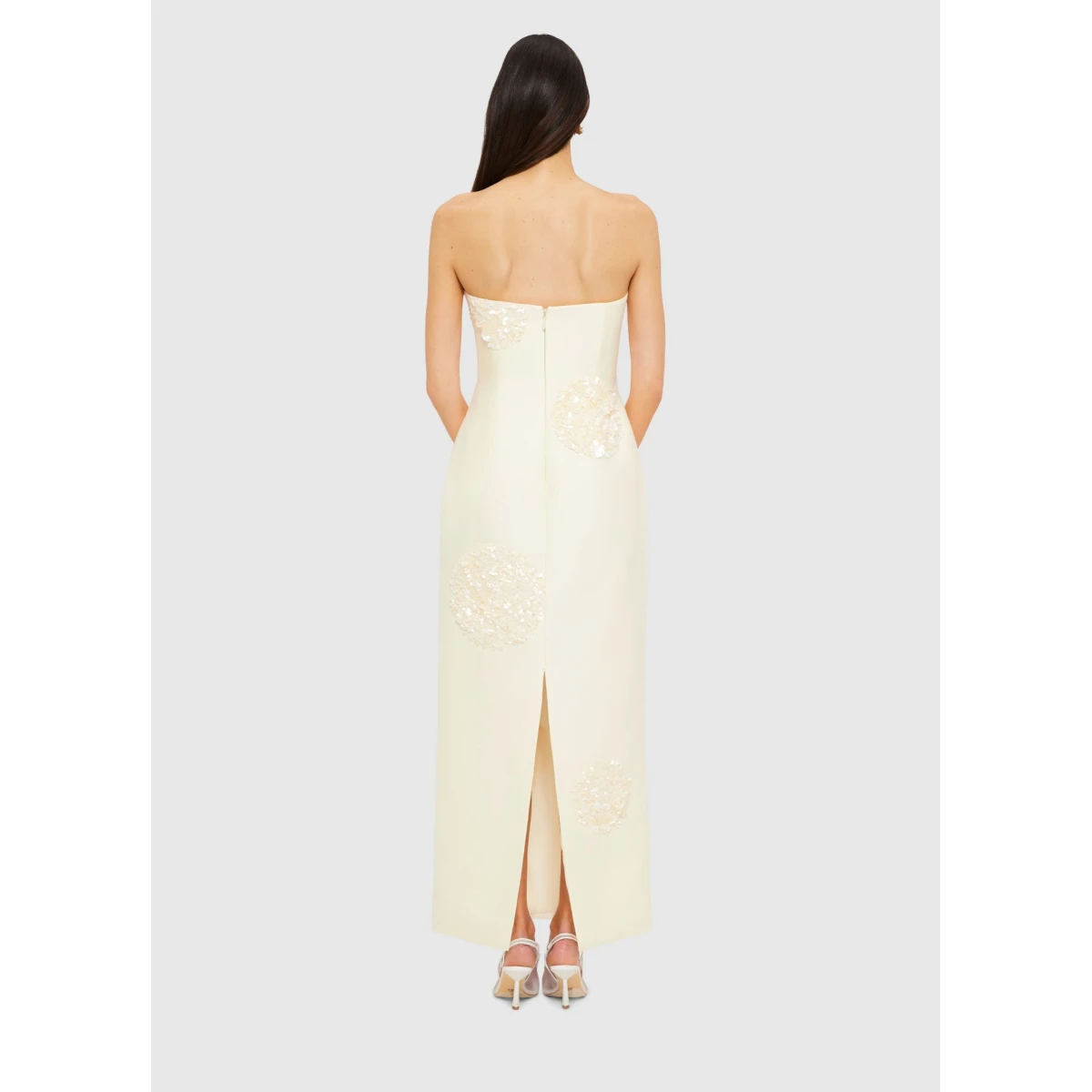 Rayna Embellished Bustier Maxi Dress - Cream