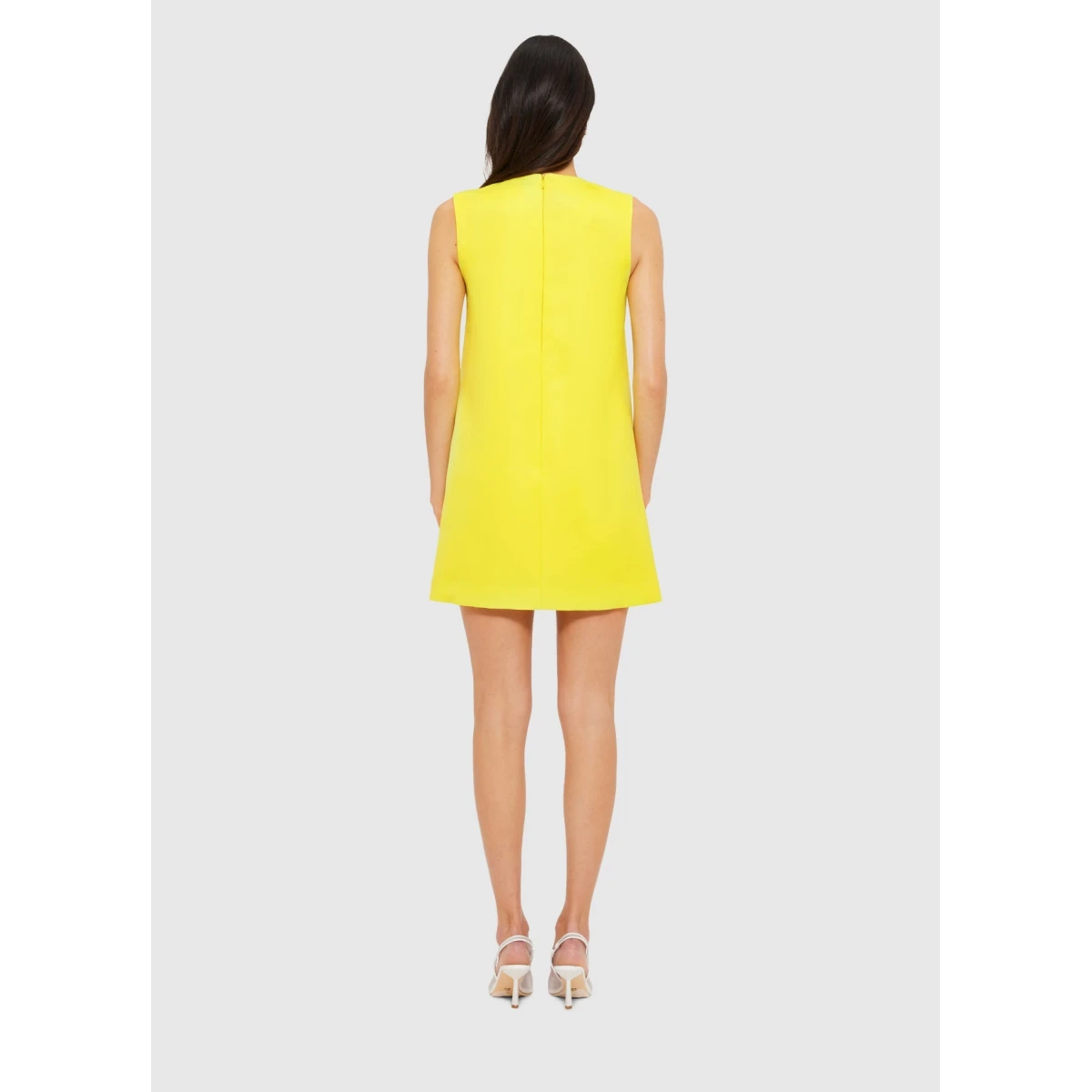 Yvonne Appliqué Floral Mini Dress - Iris Print in Yellow