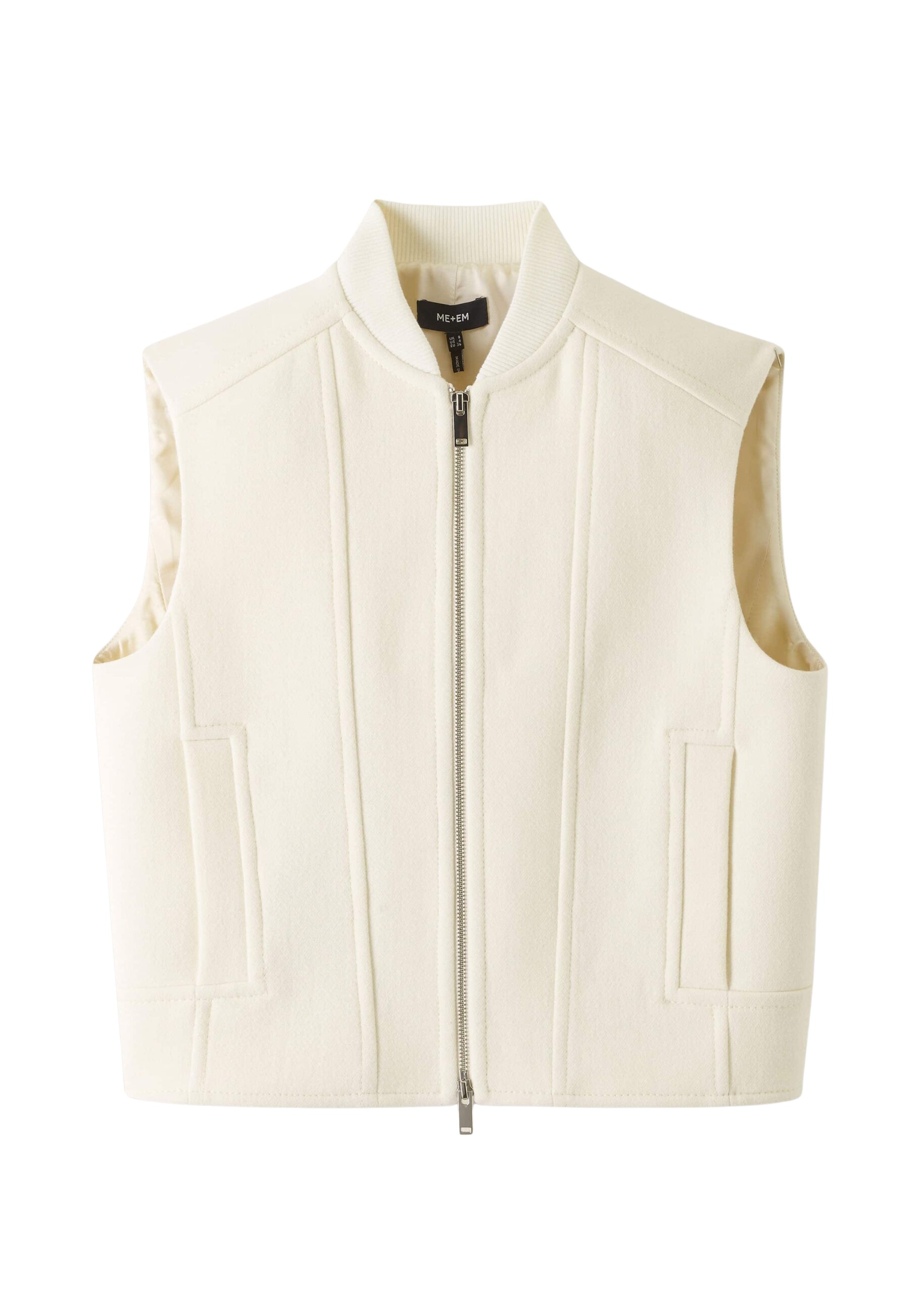 Me and Em Luxe Wool Sleeveless Biker Jacket