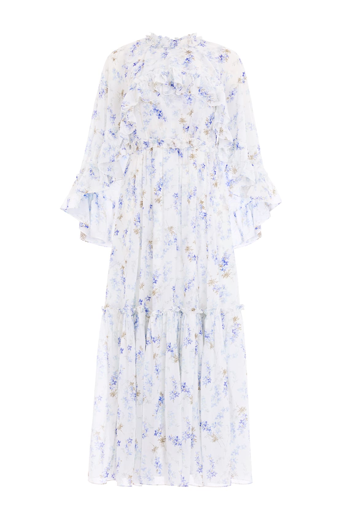 Needle & Thread Girls Ophelia Ditsy Chiffon Cape Dress in White