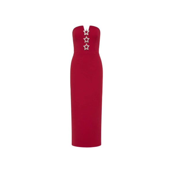 Rebecca Vallance Akari Strapless Midi Dress