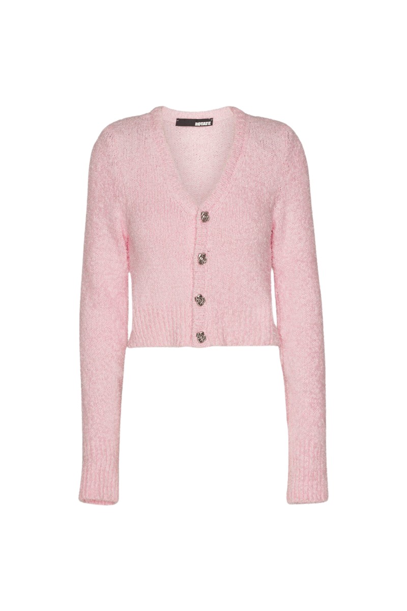 Rotate Pink Knitwear luxury Cardigan from Coveti Marketplace
