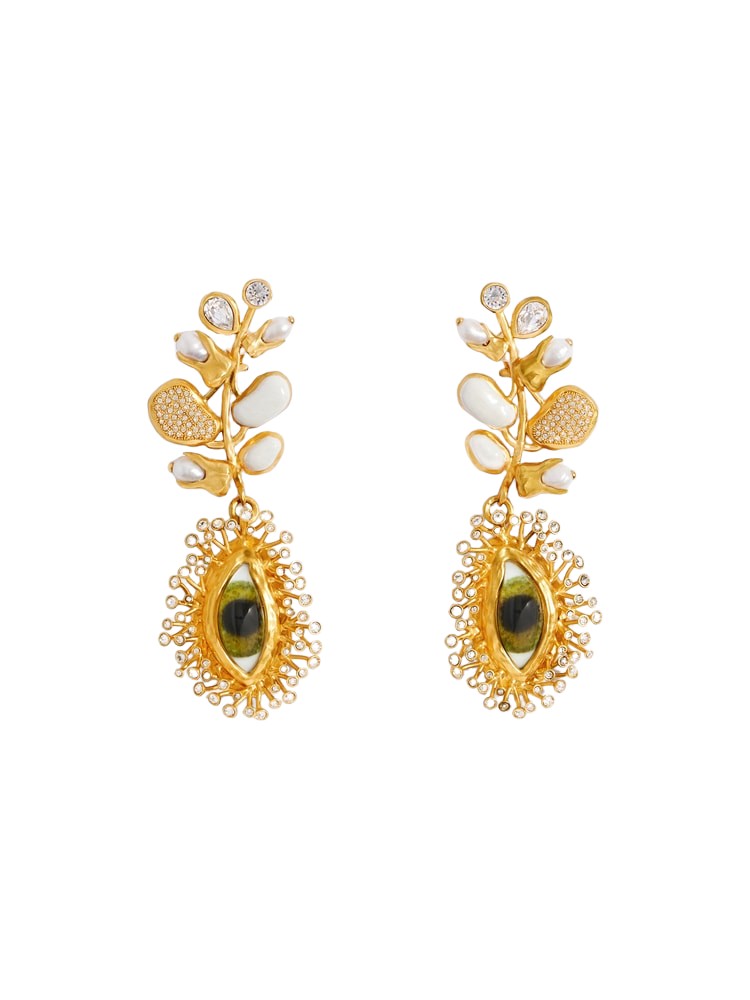 Schiaparelli Eye And Pearls Earrings