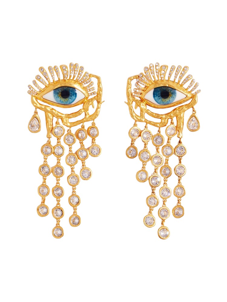 Schiaparelli Gaze Pendant Earrings