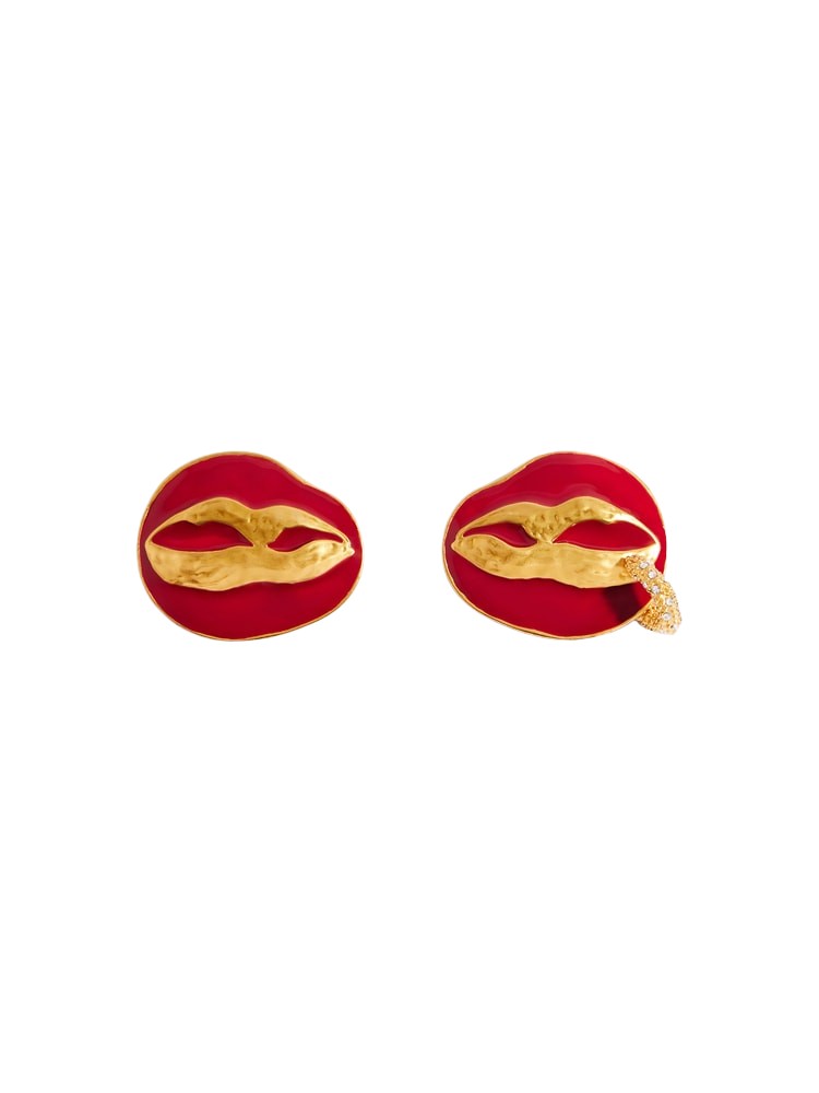 Schiaparelli Pierced Mouth Earrings