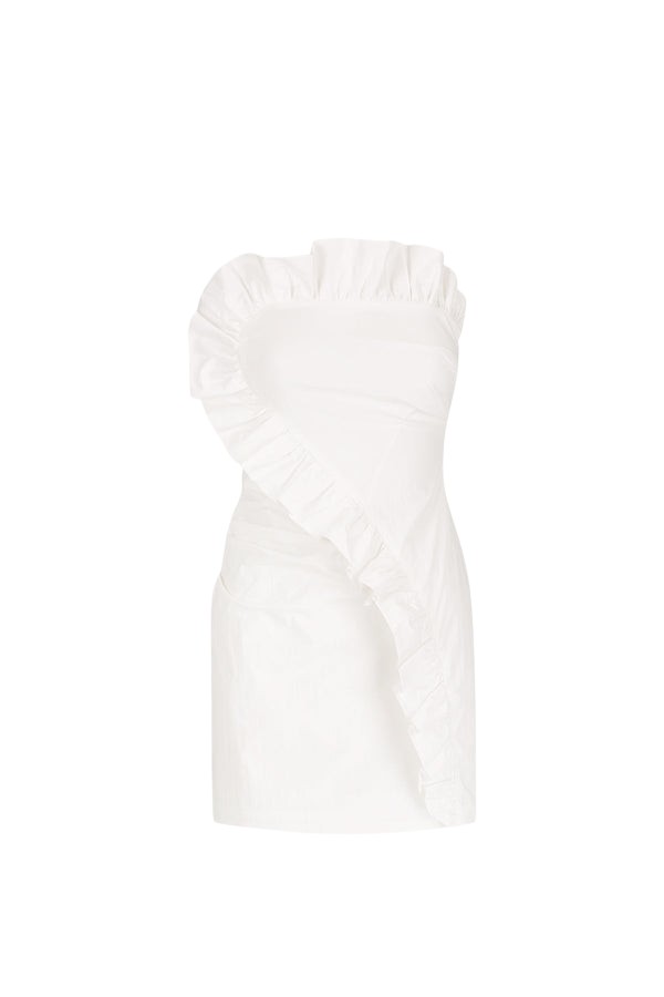 Shona Joy Campbell Ruffle Mini Dress – White