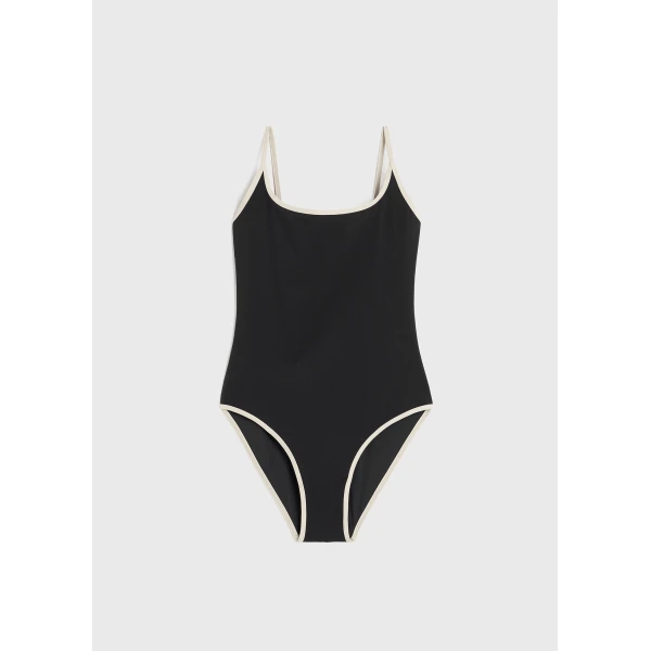 Toteme Stripe edge swimsuit black