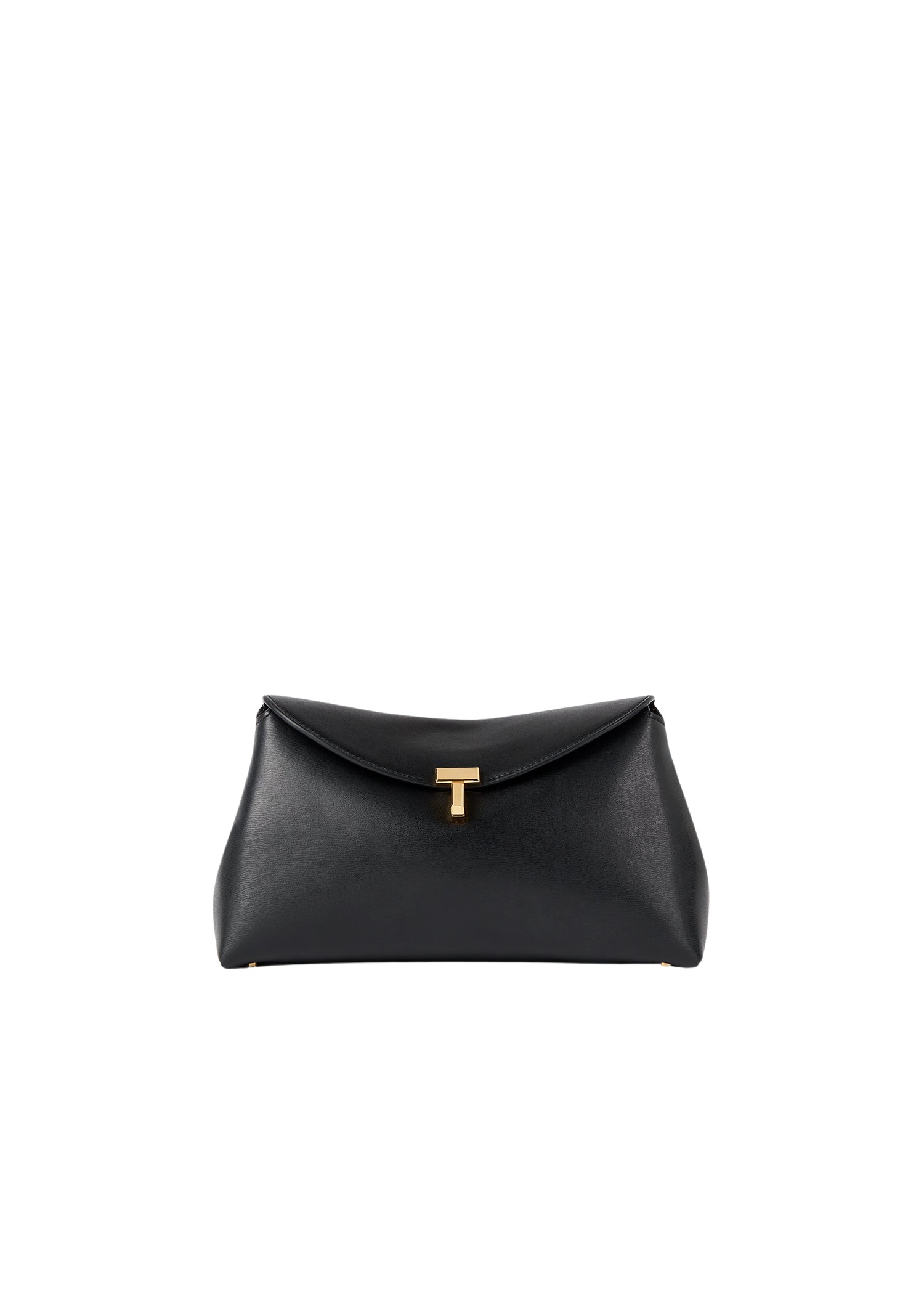 Toteme T-Lock leather clutch black