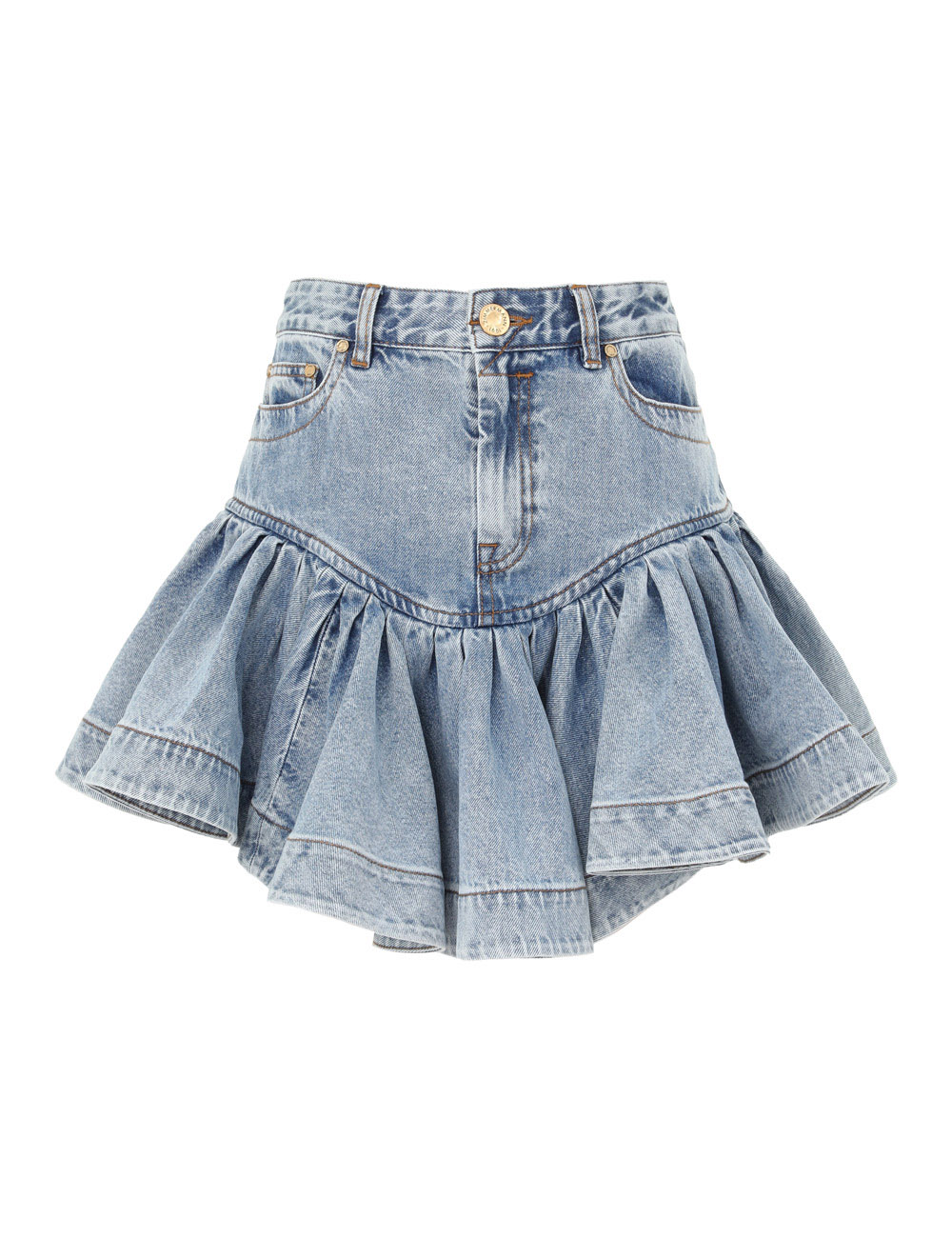 Zimmermann Denim Frill Mini Skirt