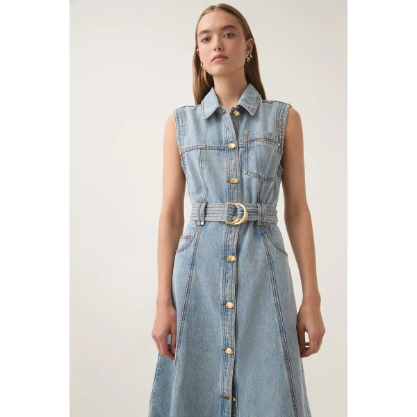 Ray Denim Midi Dress