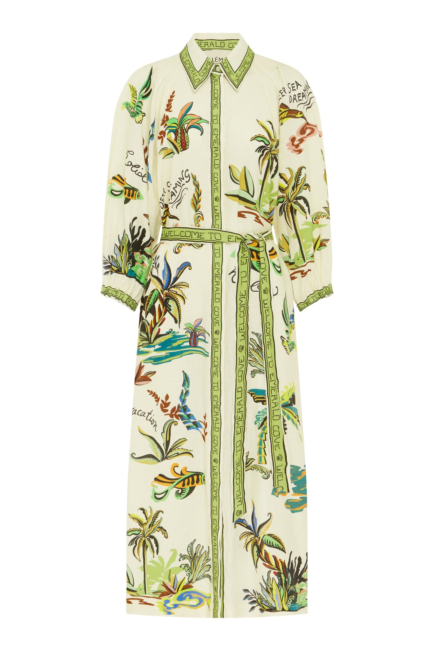 Alemais Day Dream Linen Shirtdress Dress