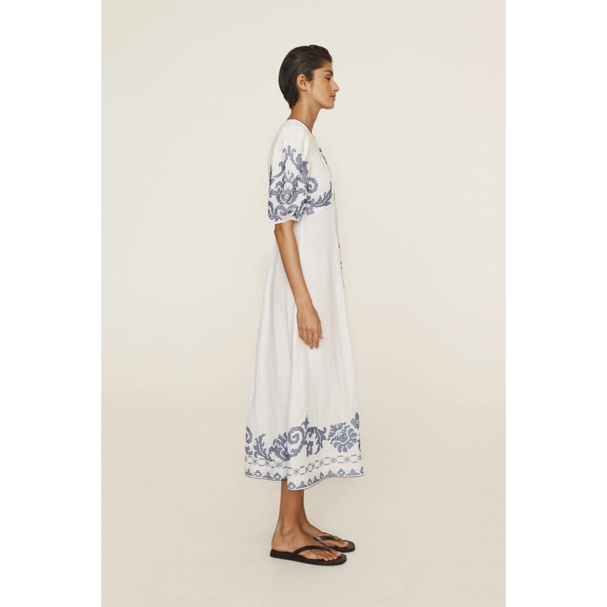 Alemais Hazel Embroidered Midi Dress