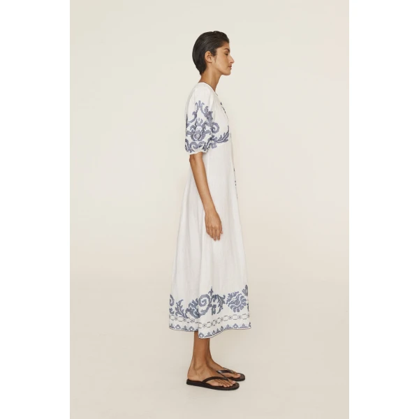 Alemais Hazel Embroidered Midi Dress