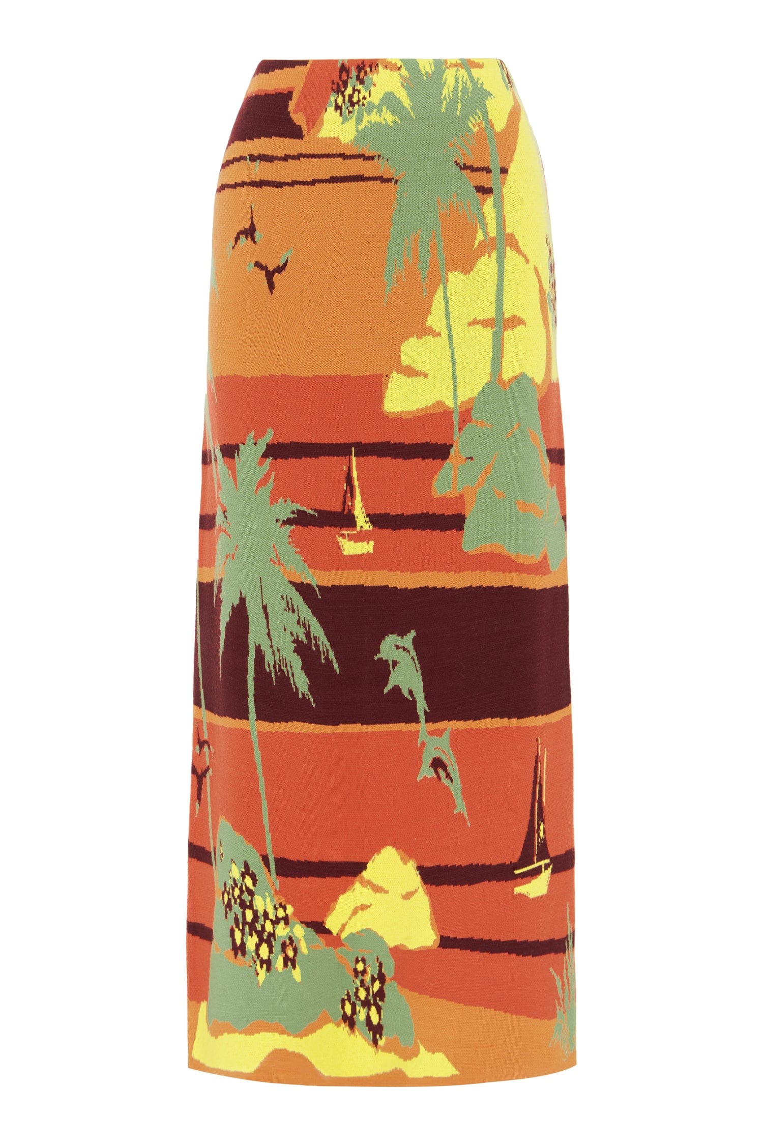 Alemais Palm Island Knit Skirt