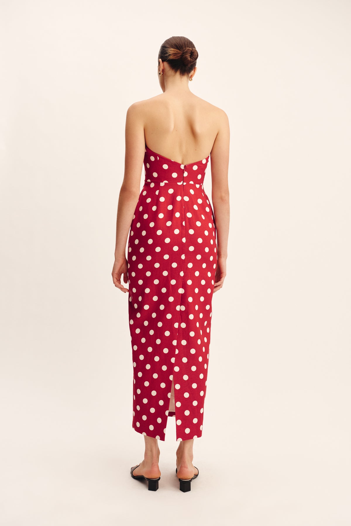 akca bijou 苦き dot velours dress