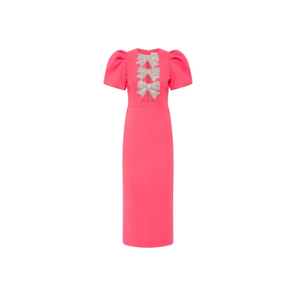 Rebecca Vallance Posey Puff Sleeve Midi Dress