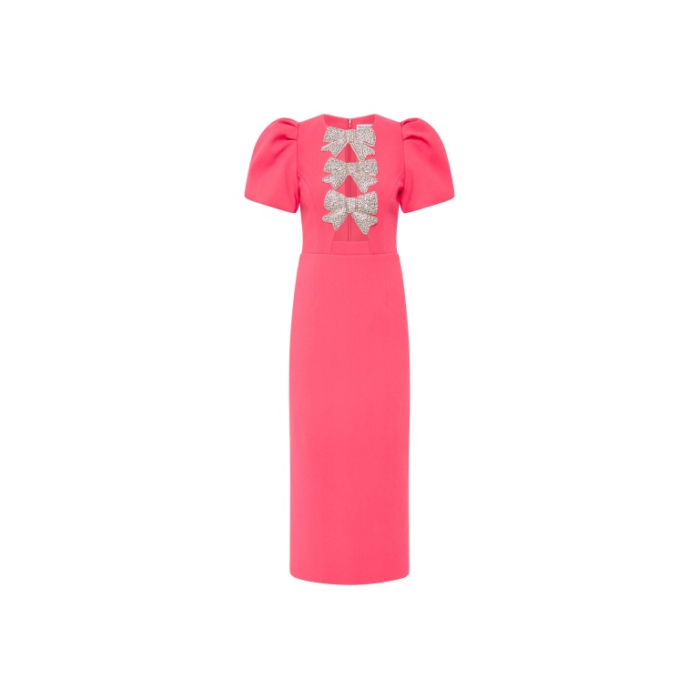 Rebecca Vallance Posey Puff Sleeve Midi Dress